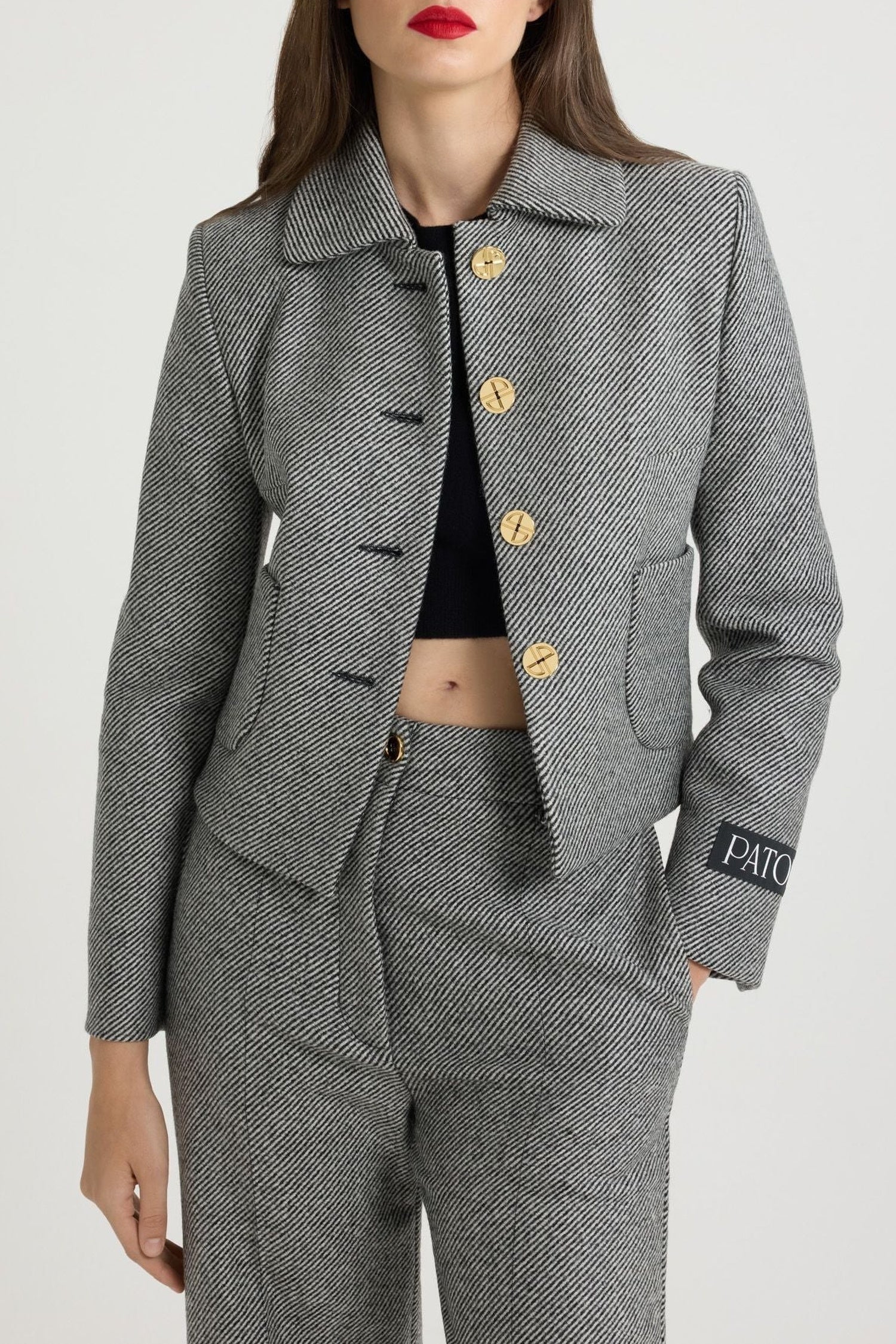 Veste courte en tweed stretch