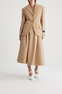 Veste ceinturée en laine et cachemire - Beige