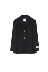 Veste ceinturée en laine - Noir