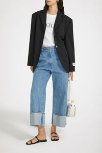 Veste ceinturée en laine - Noir
