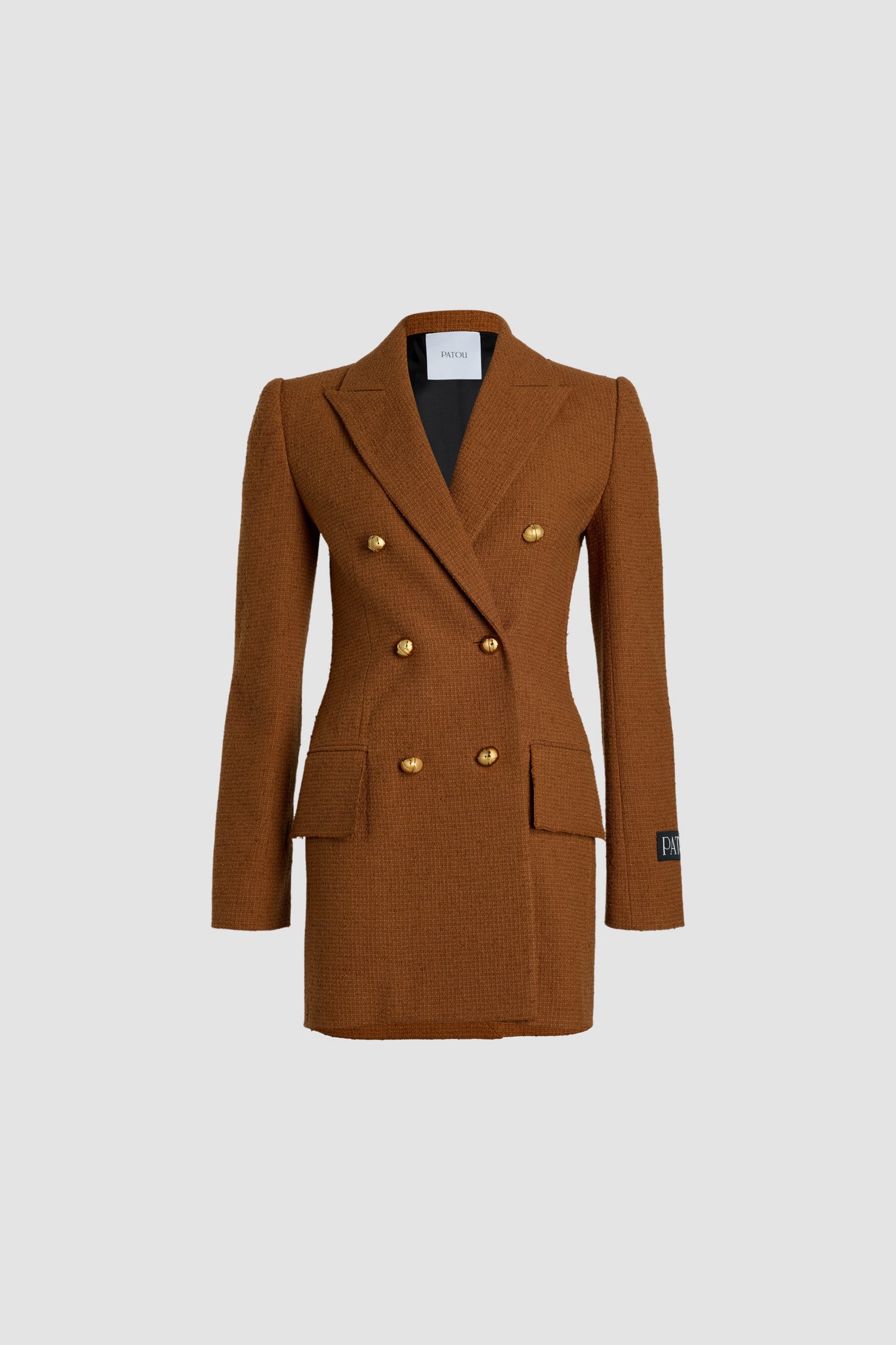 Veste croisée en tweed de laine éco-responsable et coton bio