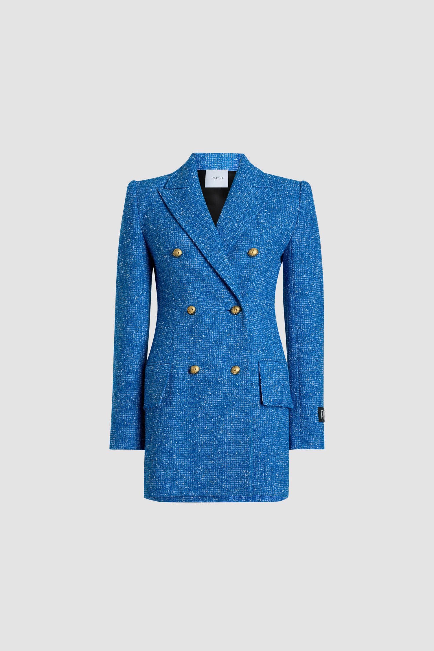 Veste croisée en tweed de laine éco-responsable et coton bio