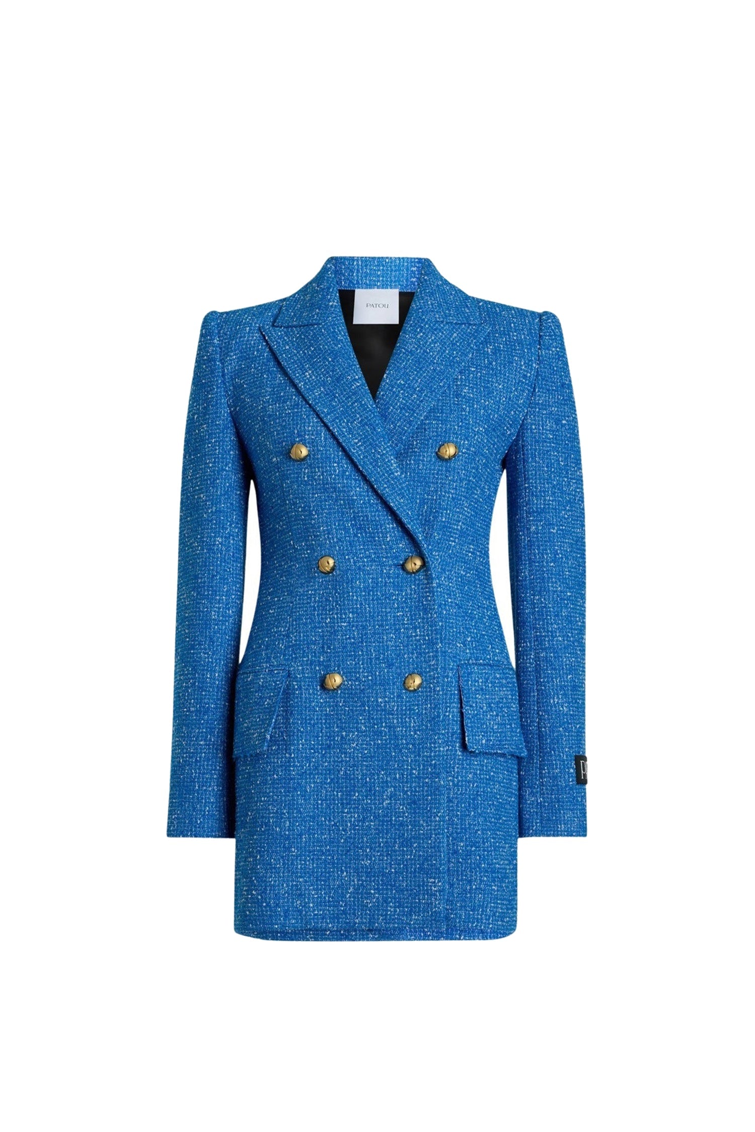 Victoria Blue / Veste croisée en tweed de laine éco-responsable et coton bio