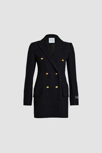 Veste croisée en tweed de laine éco-responsable et coton bio
