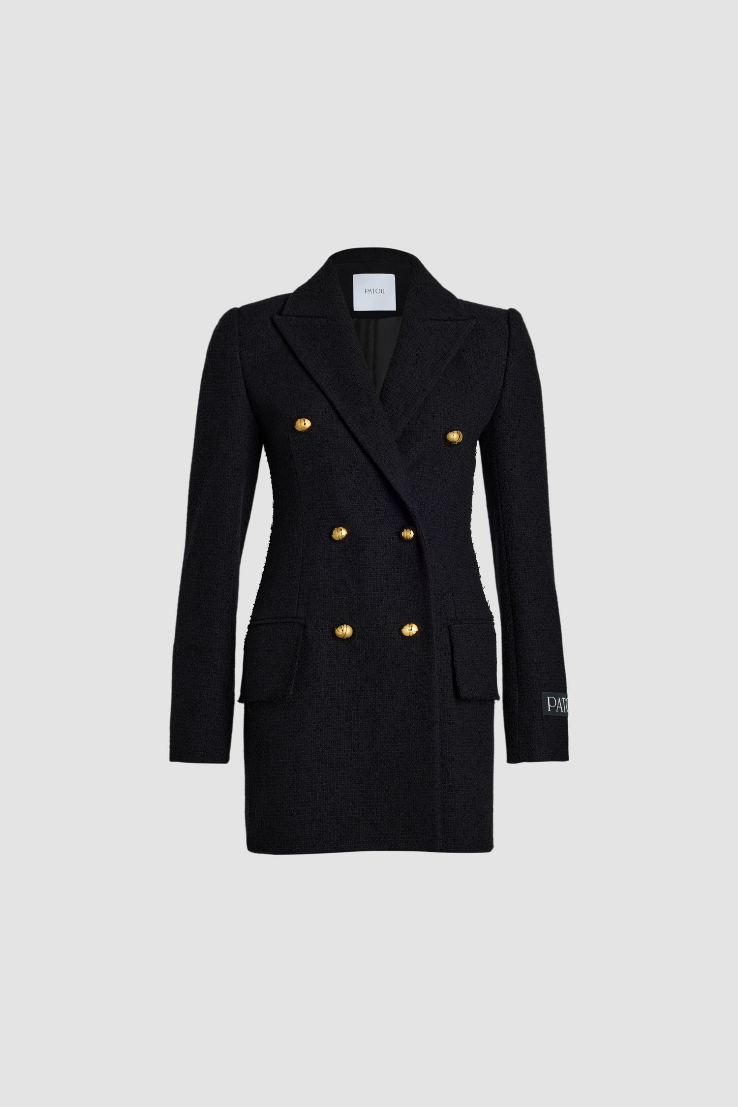 Veste croisée en tweed de laine éco-responsable et coton bio