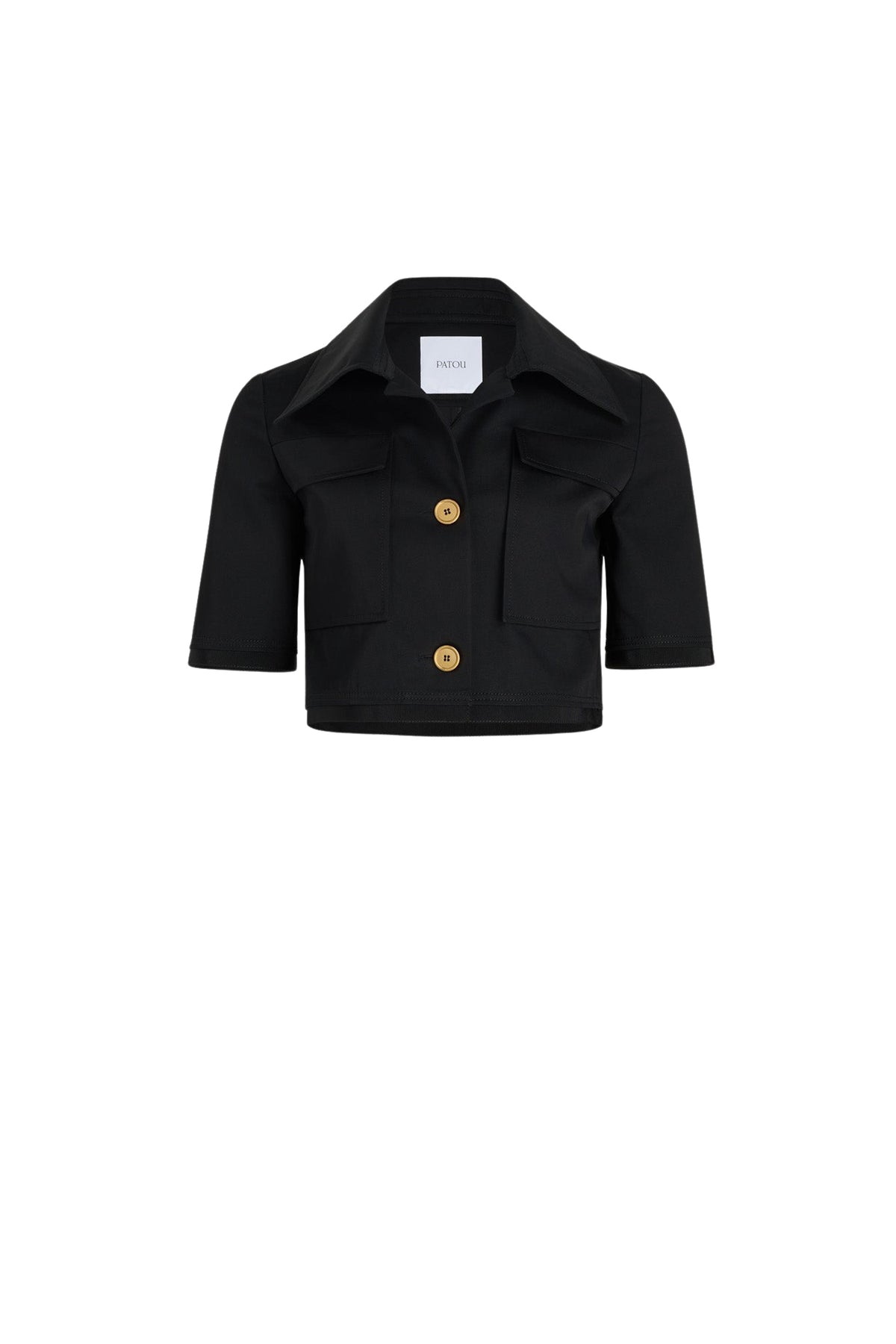 Black / Veste courte en gabardine de coton bio