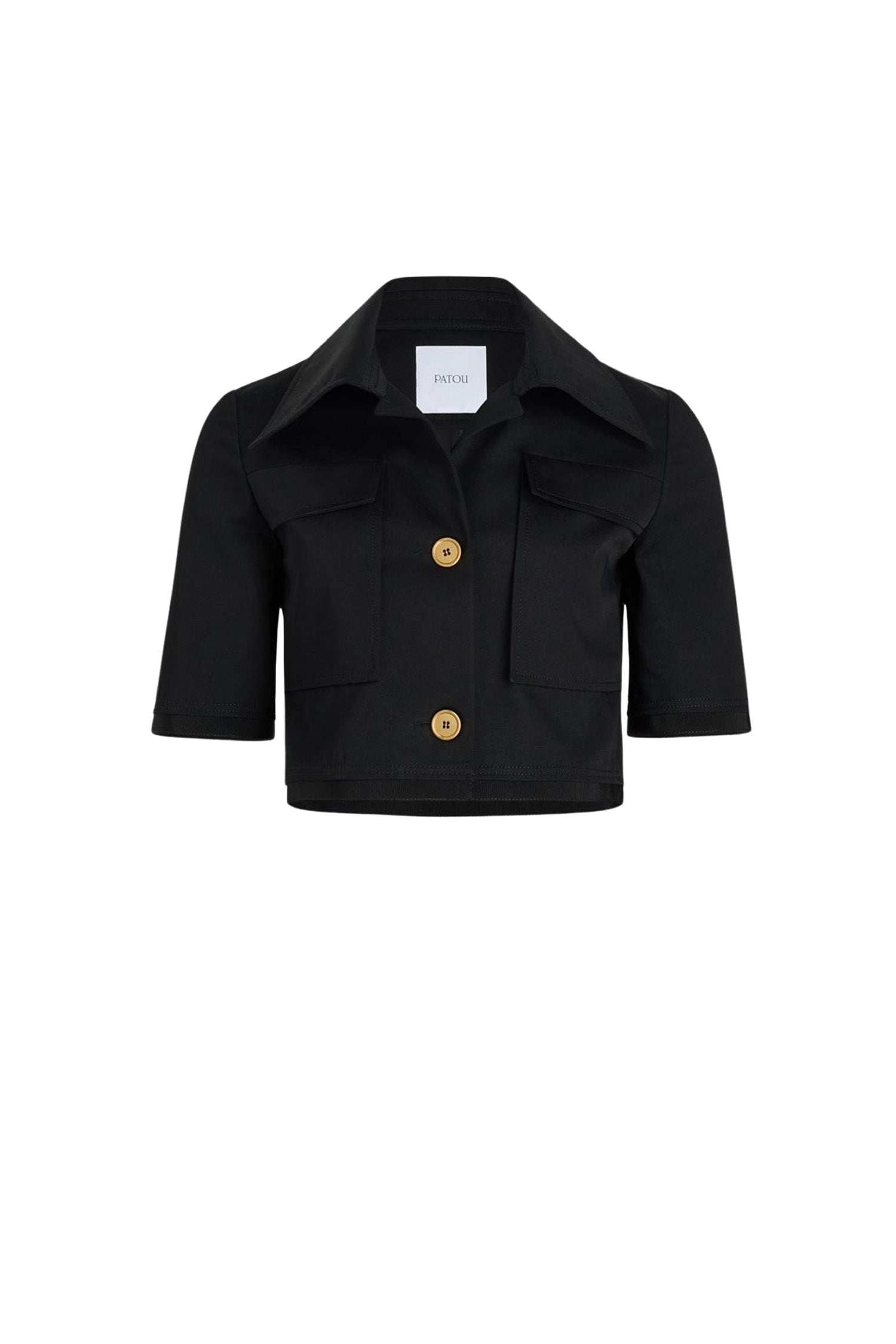 Veste courte en gabardine de coton - Noir