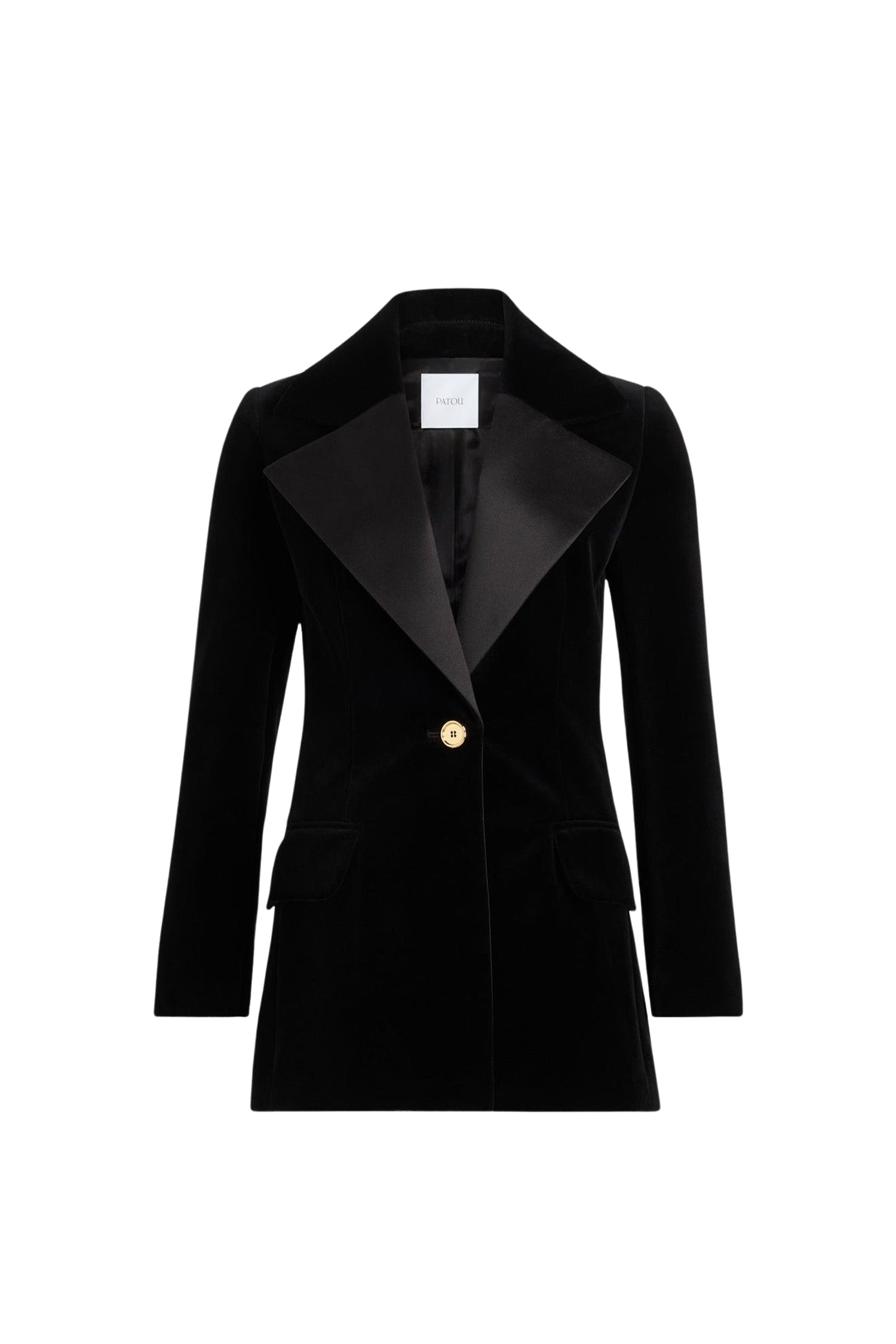 Veste longue en velours de coton - Noir