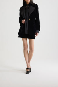 Veste longue en velours de coton - Noir