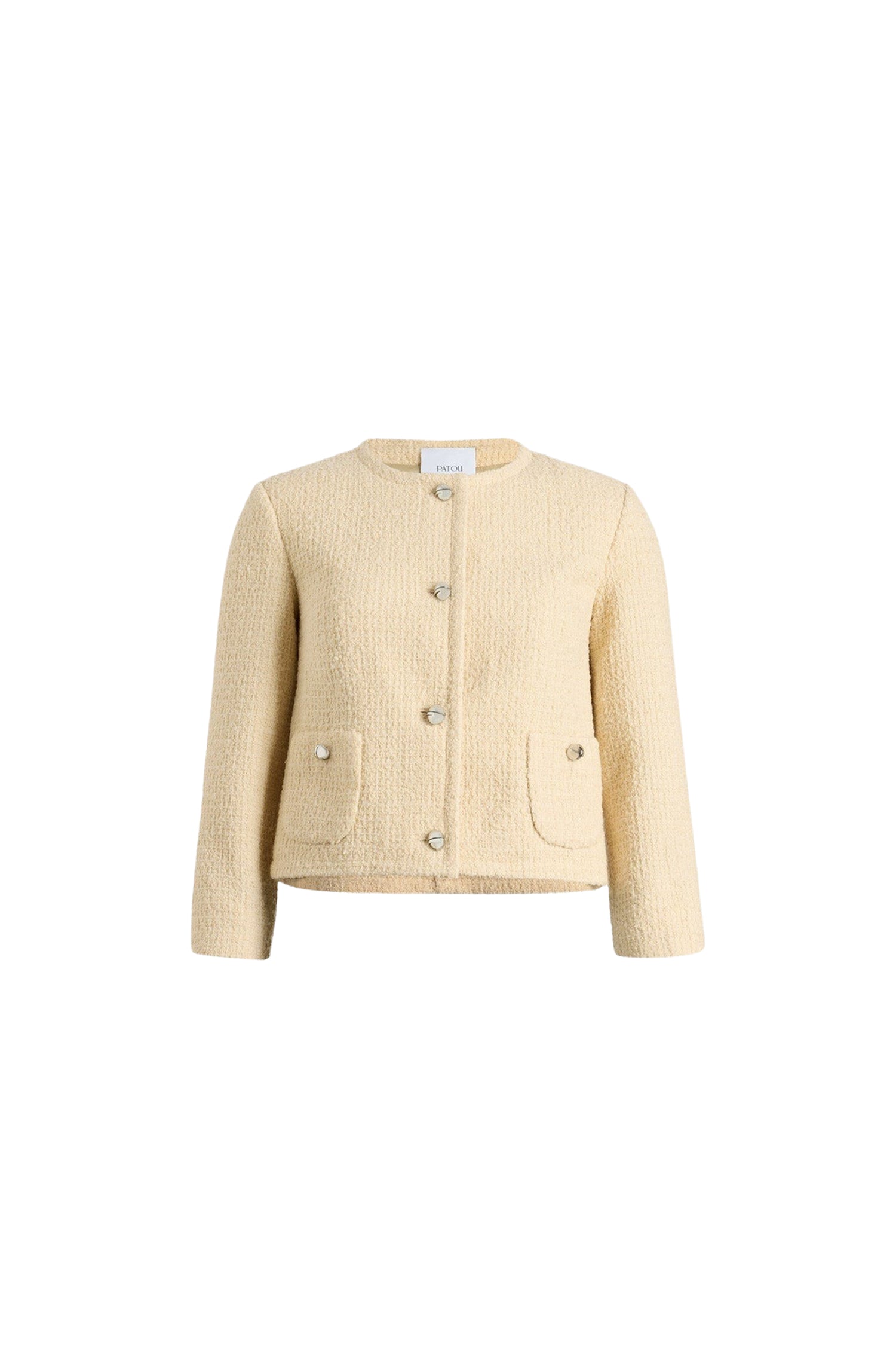 Veste courte en tweed de laine - Blanc