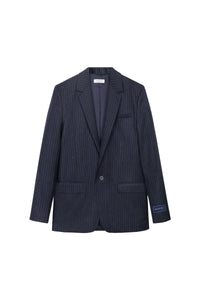 Blazer Friars à rayures en laine - Navy