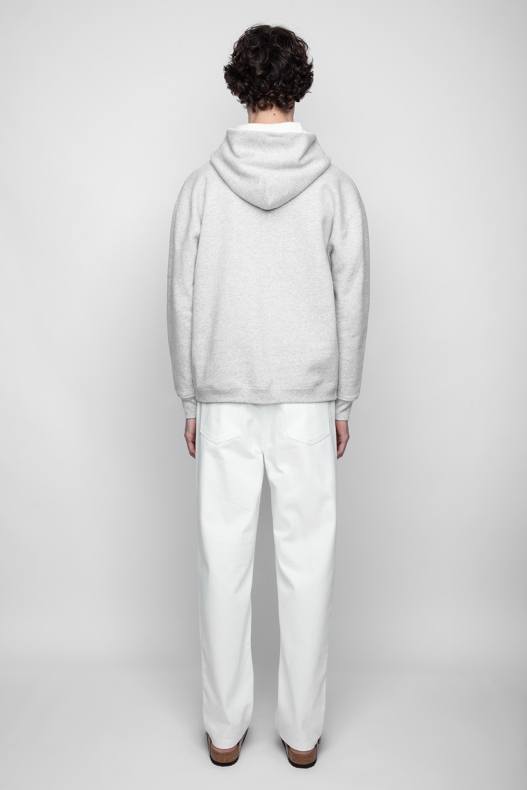 Sweat à capuche unisexe Jackie en coton - Gris Chine