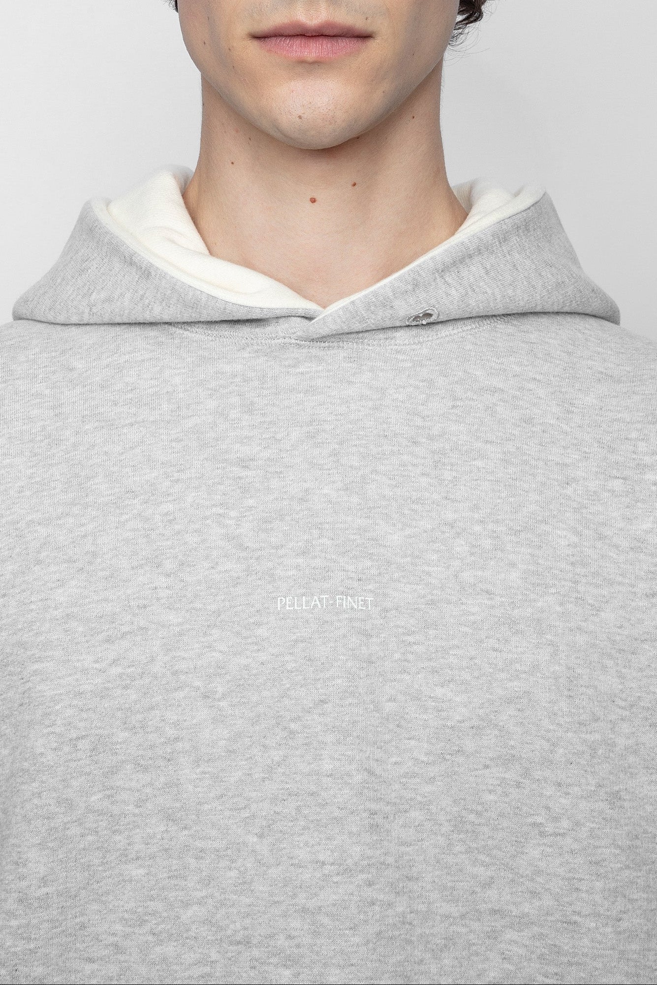Sweat à capuche unisexe Jackie en coton - Gris Clair & Lait