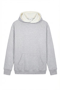 Sweat à capuche unisexe Jackie en coton - Gris Clair & Lait