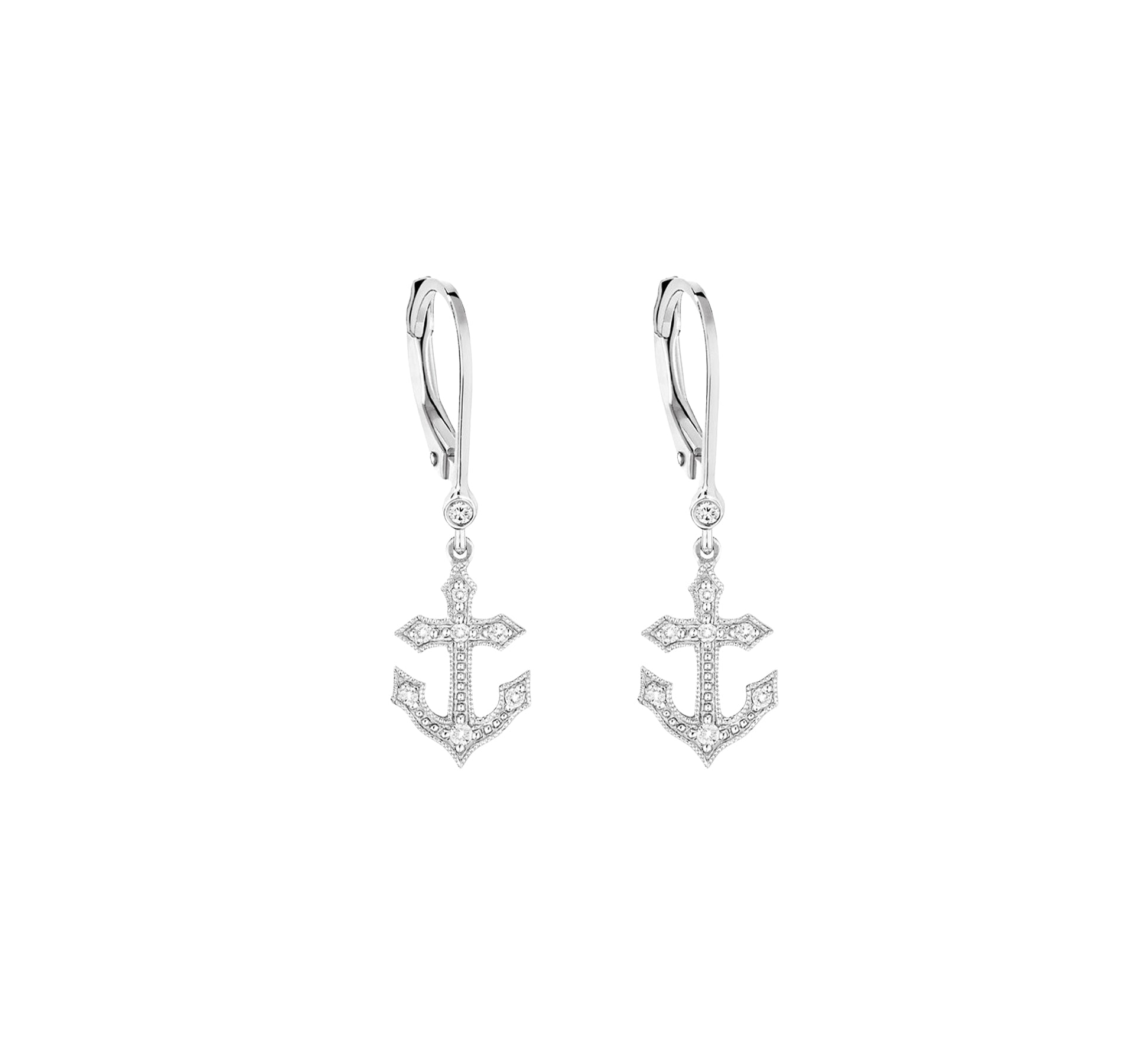 "Jala" 18K white gold hoop earrings set with diamonds - White gold