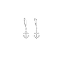 Boucles d'oreilles dormeuses Jala en or blanc 18K sertie de diamants - Or blanc