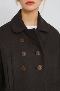 Caban court Jana en laine - Brown