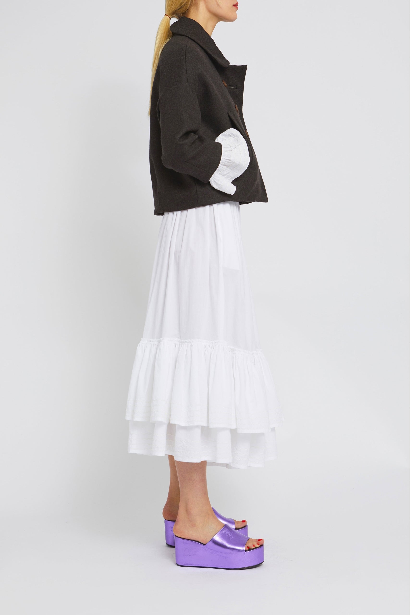 Caban court Jana en laine - Brown