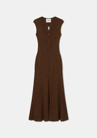 Robe longue Jasper côtelée - Chocolate