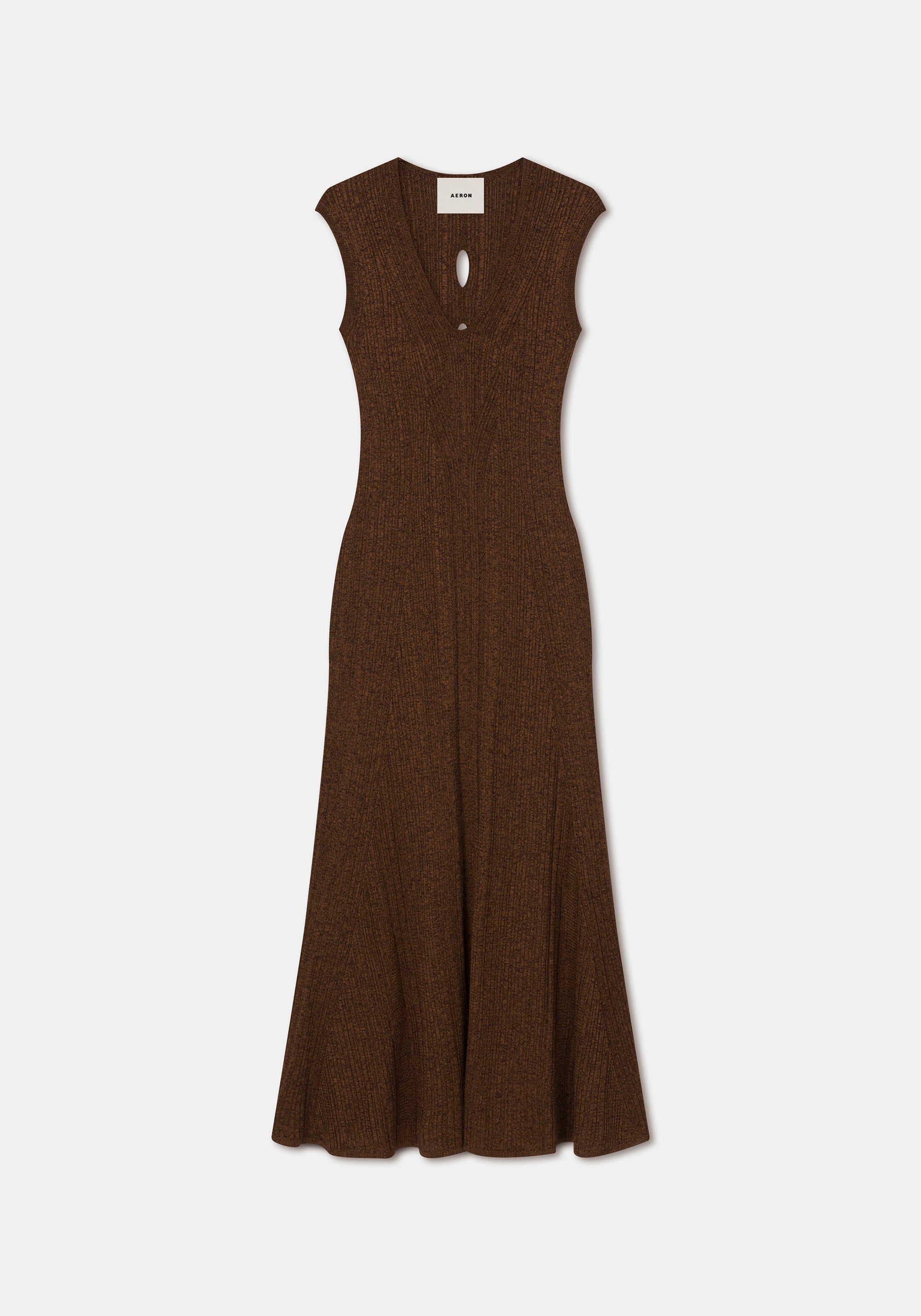 Robe longue Jasper côtelée - Chocolate