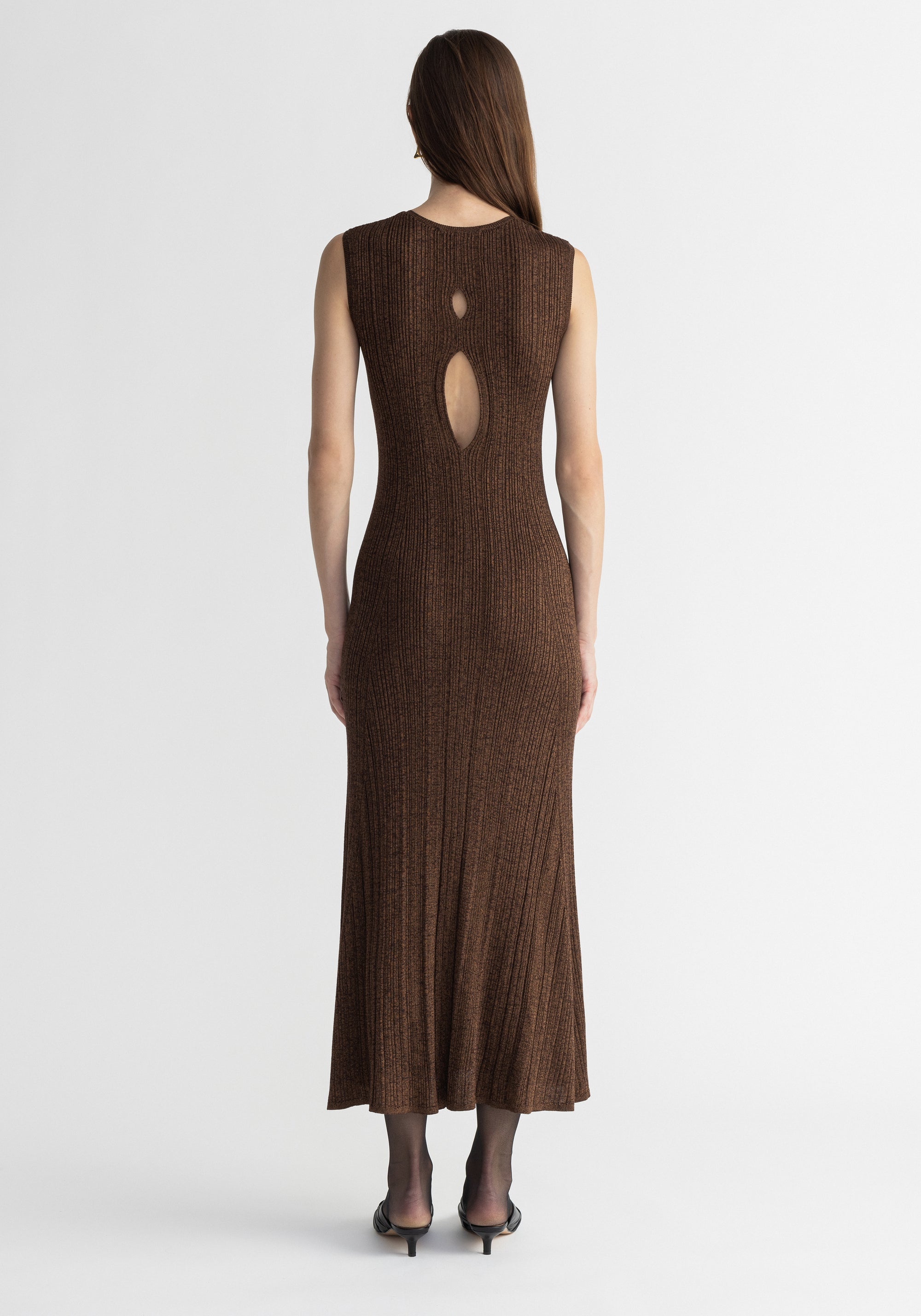 Robe longue Jasper côtelée - Chocolate