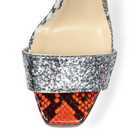 Sandales Jax 125 en cuir - Mandarin Red, Silver & Natural