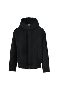 Black-Black Men's Wool Jacket