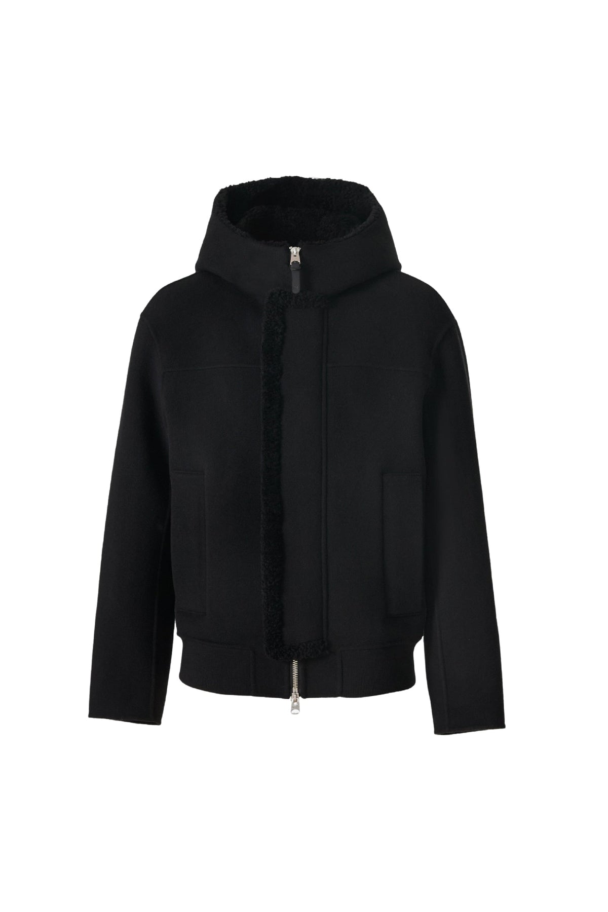 Black-Black Men's Wool Jacket