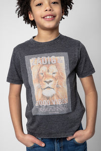 ZHORS LIGNE GRIS CHINE KITA  BOYS TS SHORT SLEEVES