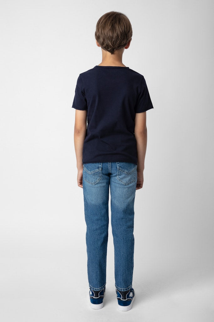 ZHORS LINE DARK BLUE BOXER MANGA T-SHIRT
