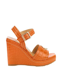 Sandales compensées JC 110 en cuir - Amber Orange