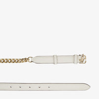 Ceinture JC-Chain en cuir avec chaîne dorée - Latte & Light Gold