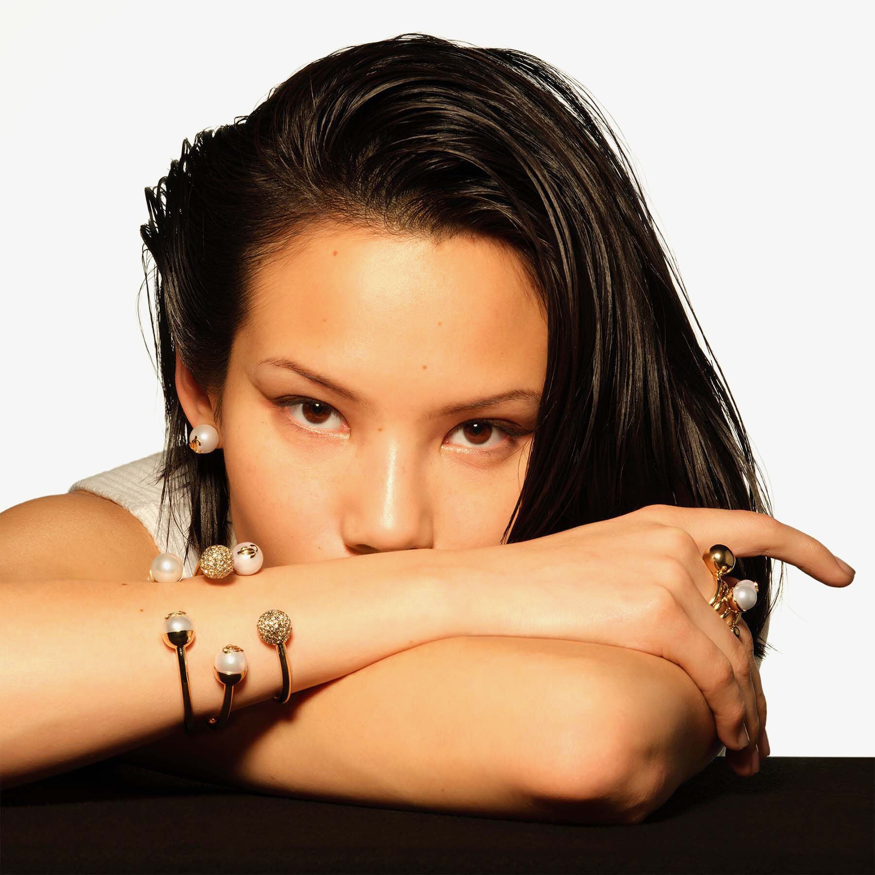 ZNO STOCK 0 / Reco 80 GOLD Bracelet JC CRYSTAL CUFF