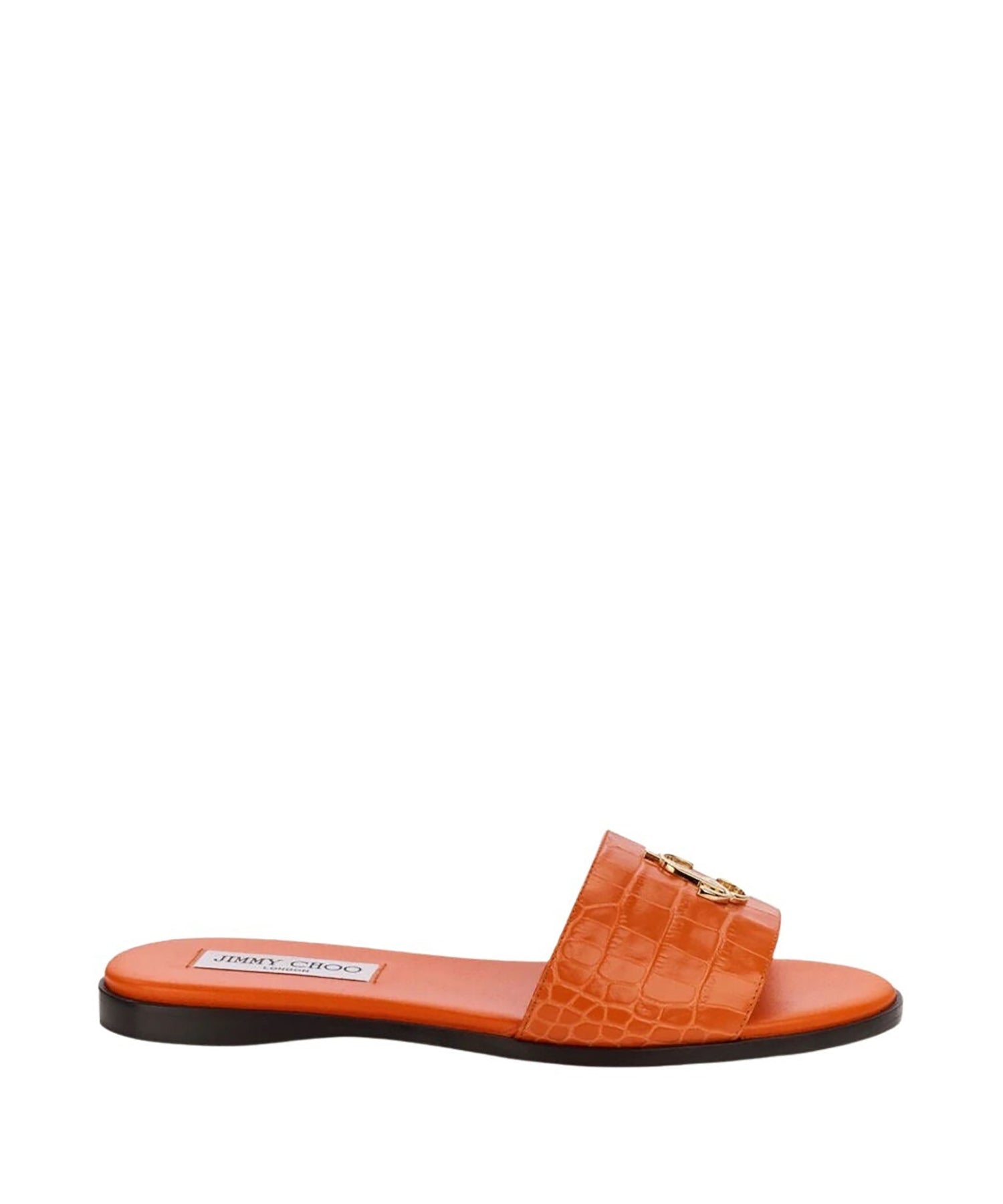 Sandales plates JC en cuir - Amber Orange