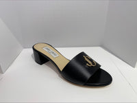 Mules JC 40 en cuir embossé - Black