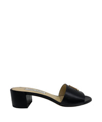 Mules JC 40 en cuir embossé - Black