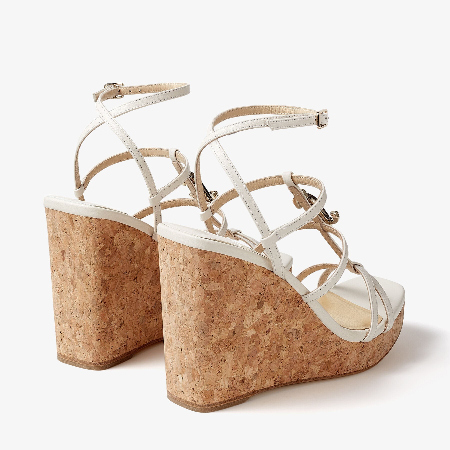 Sandales compensées JC 110 en cuir - Latte