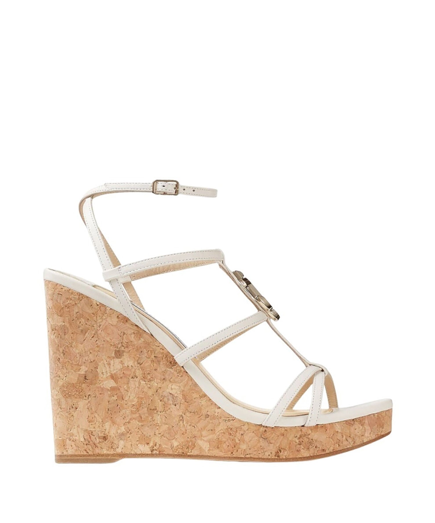 Sandales compensées JC 110 en cuir - Latte