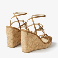 JC 110 wedge sandals in suede - Cuoio