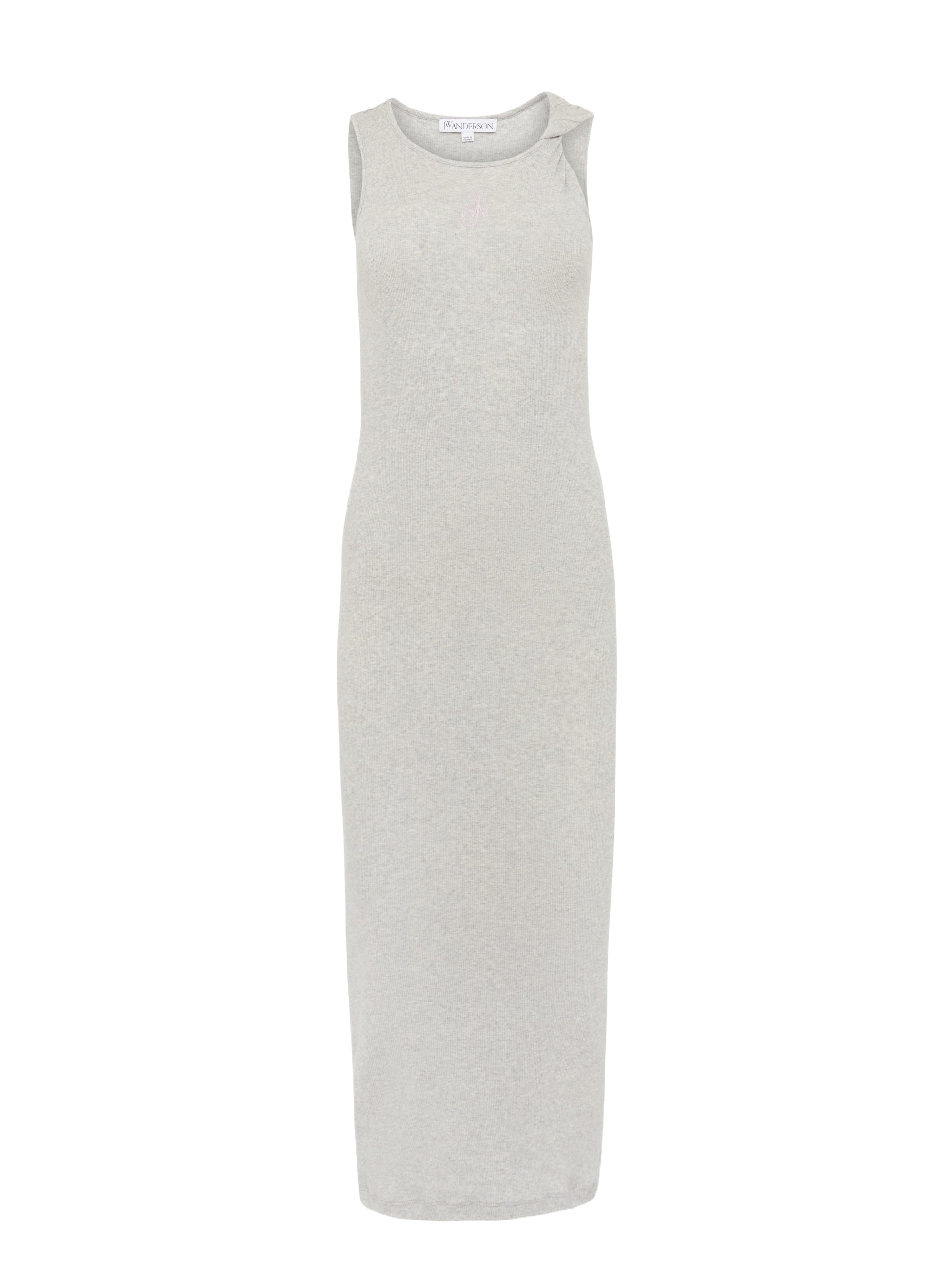 Robe À Bretelles Torsadées Avec Broderie Ancres - Light Grey Melange