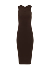 Robe À Bretelles Torsadées Avec Broderie Ancres - Dark Brown Melange