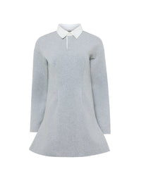 Robe Polo À Manches Longues - Mid Grey Melange