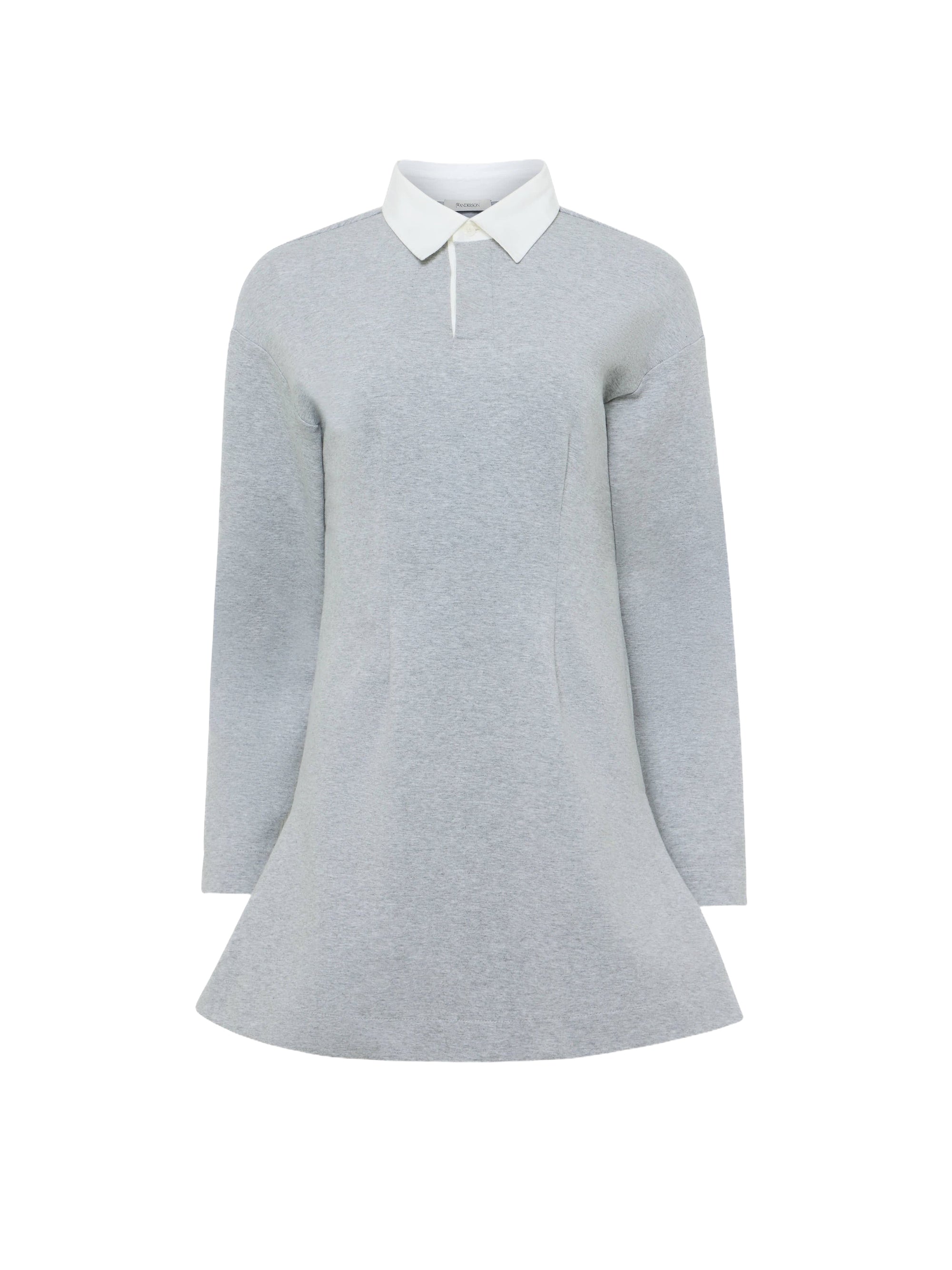 Robe Polo À Manches Longues - Mid Grey Melange