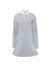 Robe polo courte à manches longues - Mid Grey Melange