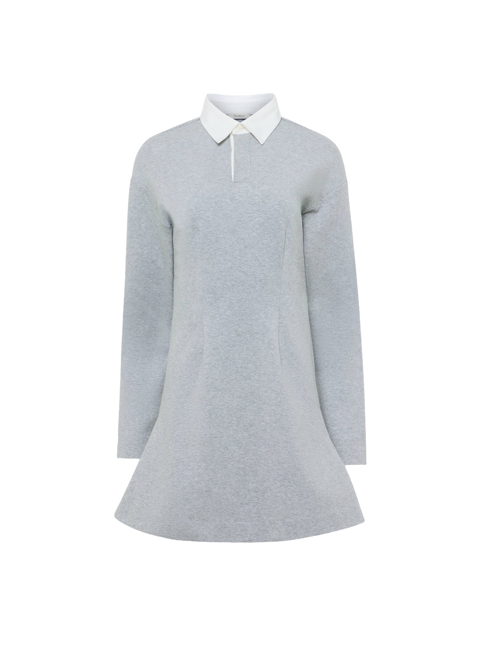 Robe polo courte à manches longues - Mid Grey Melange