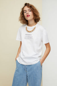 Alliteration organic cotton t-shirt
  - White Alliteration