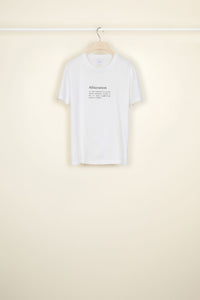Alliteration organic cotton t-shirt
  - White Alliteration