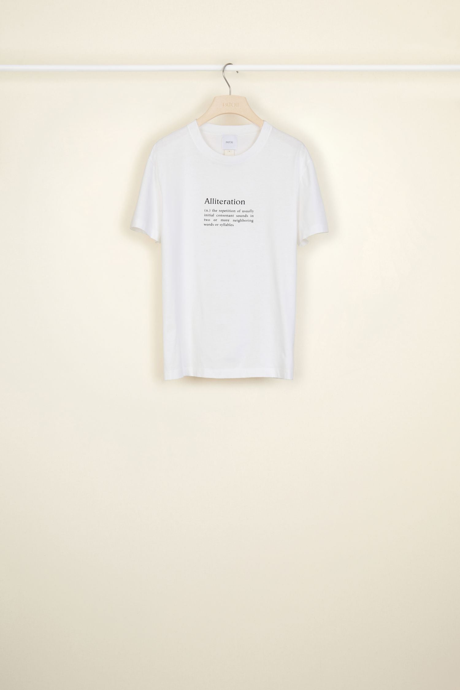 Alliteration organic cotton t-shirt
  - White Alliteration