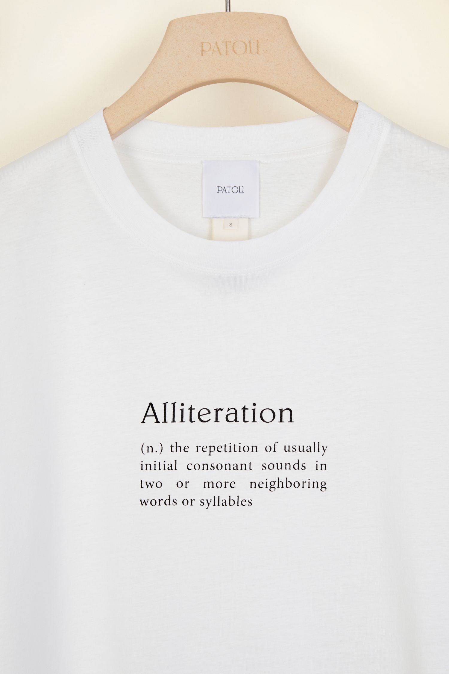 Alliteration organic cotton t-shirt
  - White Alliteration