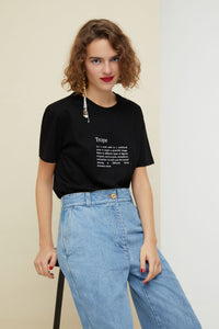 Trope T-shirt in organic cotton
  - Trope black